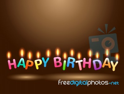 Colorful Candles Happy Birthday Celebration Stock Image