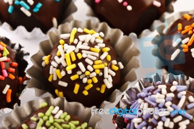 Colorful Chocolate Dessert Decoration Stock Photo