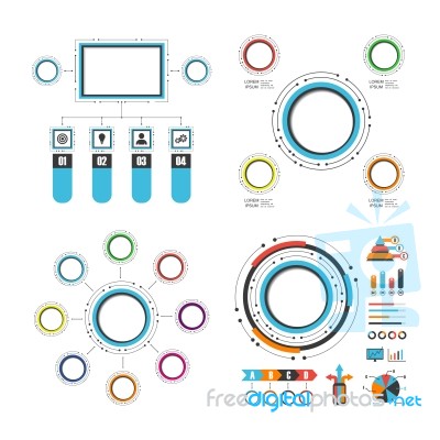 Colorful Circle Infographic Set Stock Image