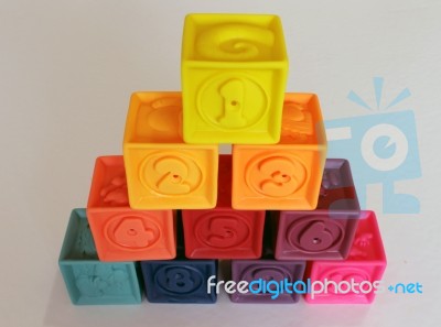 Colorful Cubes Game	 Stock Photo