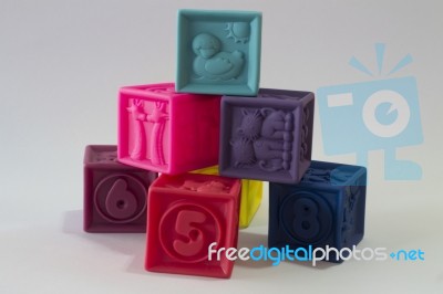 Colorful Cubes Game	 Stock Photo