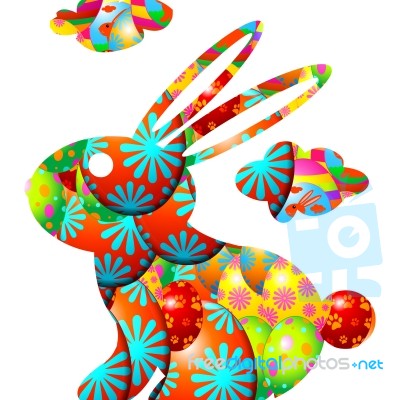 Colorful Easter Bunny Stock Image