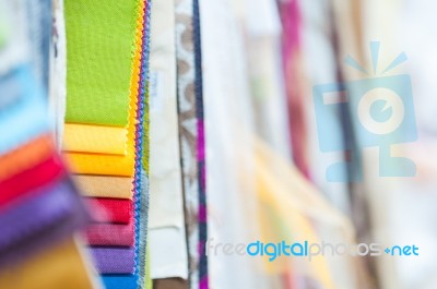 Colorful Fabric Samples Background Stock Photo