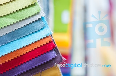 Colorful Fabric Samples Background Stock Photo