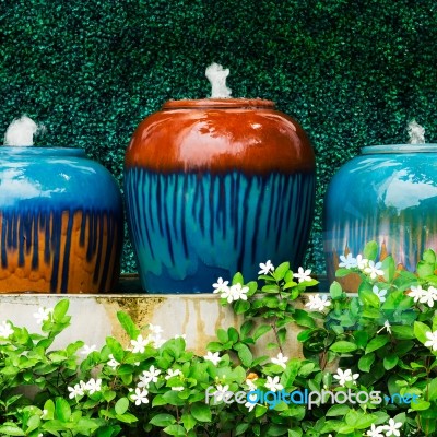 Colorful Fountains Jar Stock Photo