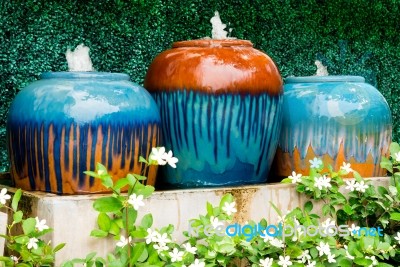 Colorful Fountains Jar Stock Photo