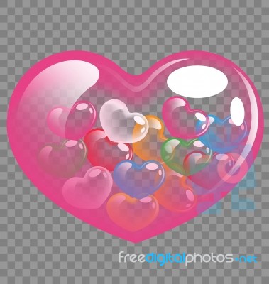 Colorful Heart Balloons For Valentine Day And Wedding Concept Stock Photo