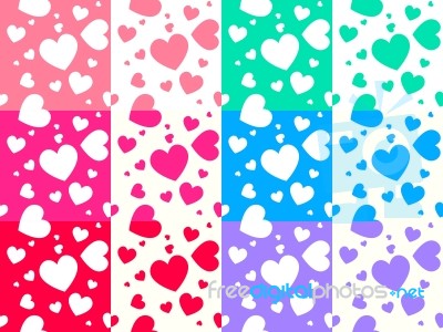 Colorful Heart Pattern Stock Image