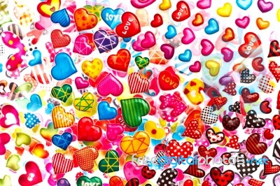 Colorful Heart Shapes Stock Photo