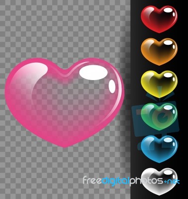 Colorful Heart Translucent For Valentine Day And Wedding Concept… Stock Image