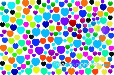 Colorful Hearts Stock Image