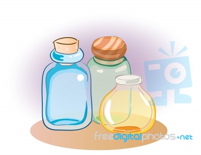 Colorful Jar, Bottles Clipart -  Illustration Stock Image