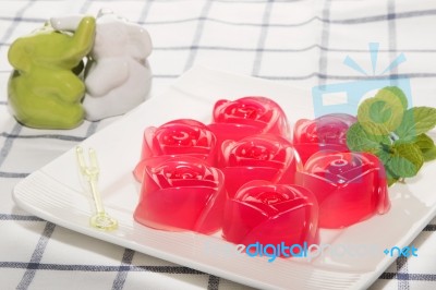 Colorful  Jelly , Delicious Dessert Stock Photo