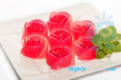 Colorful  Jelly , Delicious Dessert Stock Photo