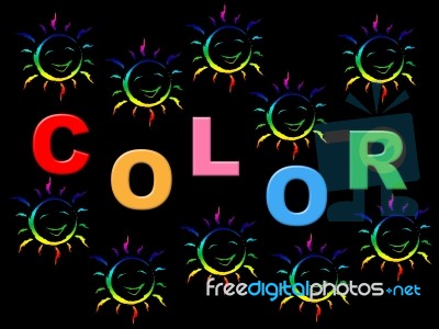 Colorful Joy Indicates Positive Joyful And Multicoloured Stock Image