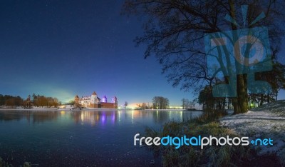 Colorful Landscape With Ancient Castle Stock Photo