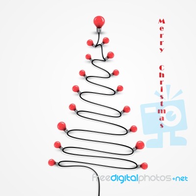 Colorful Light Bulbs And Christmas Tree Symbol .merry Christmas Stock Image