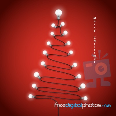 Colorful Light Bulbs And Christmas Tree Symbol .merry Christmas Stock Image