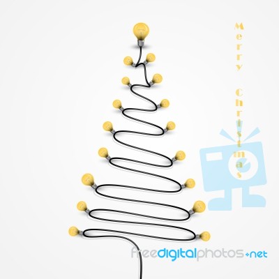 Colorful Light Bulbs And Christmas Tree Symbol .merry Christmas Stock Image