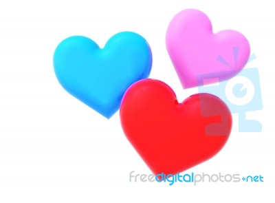 Colorful Love Hearts On White Stock Image