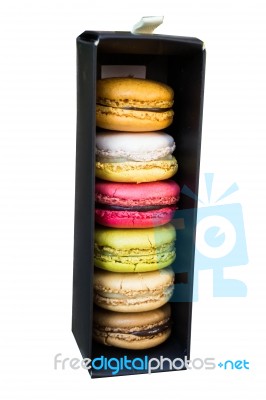 Colorful Macaroons In Different Flavor Stock Photo