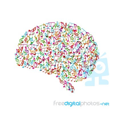 Colorful Melody In Brain Stock Image