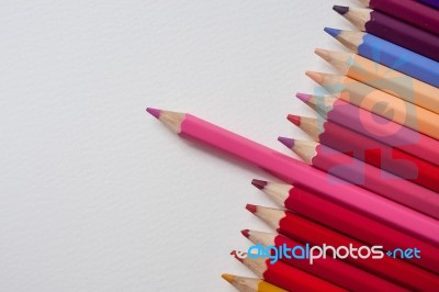 Colorful Multi-color Of Pencil Stock Photo