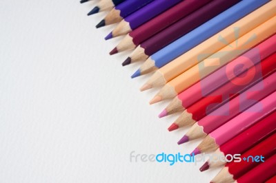 Colorful Multi-color Of Pencil Stock Photo