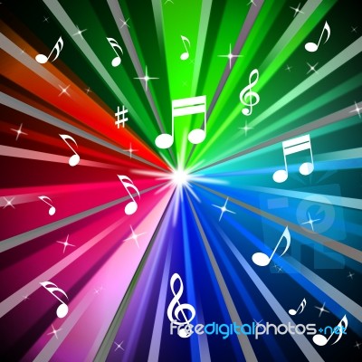 Colorful Music Background Means Beams Light And Songs
 Stock Image