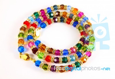 Colorful Necklace Crystals Stock Photo