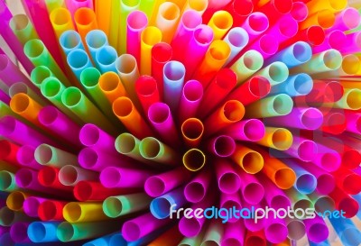 Colorful Of Straw Stock Photo