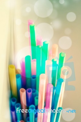 Colorful Of Straw Composition Series,filters Stock Photo