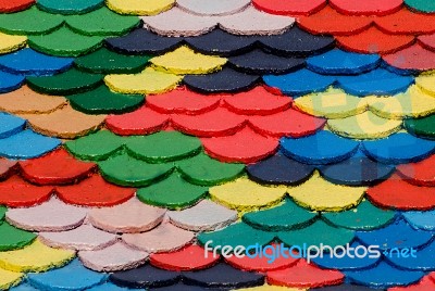 Colorful Of Tile Roof Stock Photo