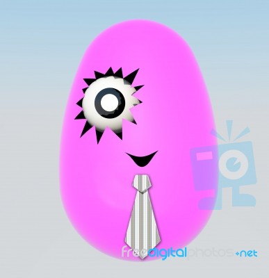 Colorful One Eyed Easter Egg Stock Image