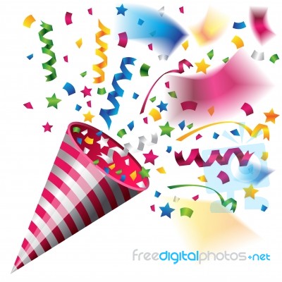 Colorful Party Popper For Celebration Stock Image