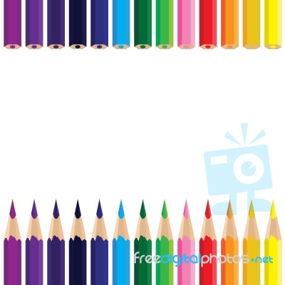 Colorful Pencil Background. Color Pencil On A White Background.  Carbon Pencil Stock Image