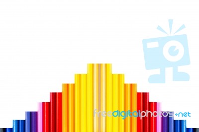 Colorful Pencil Isolated On White,growth Concept Stock Photo