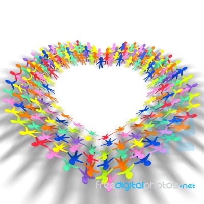 Colorful People In Heart Shape Stock Image