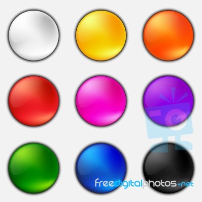 Colorful Plastic Button Set Stock Image