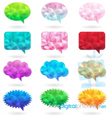 Colorful Polygonal Message Box Stock Image