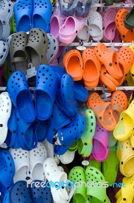 Colorful Rubber Sandals  Stock Photo