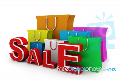 Colorful Sale Bags Stock Image