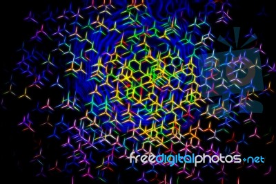 Colorful Science Particles Illustration Background Stock Photo