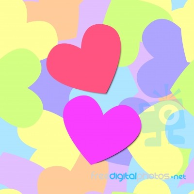 Colorful Seamless Pattern Of Heart Stock Image