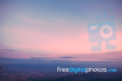 Colorful Sky In The Winter Stock Photo