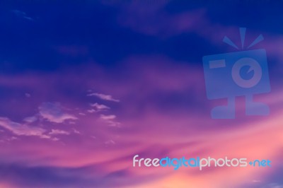 Colorful Sky In Twilight Time Stock Photo