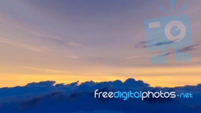 Colorful Sky In Twilight Time Stock Photo