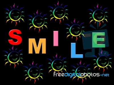 Colorful Smile Represents Happiness Colors And Jubilant Stock Image