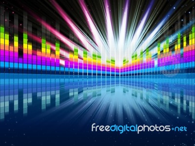 Colorful Soundwaves Background Shows Music Frequencies And Brigh… Stock Image