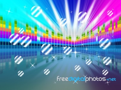 Colorful Soundwaves Backround Means Music Sparkles And Party 
 Stock Image